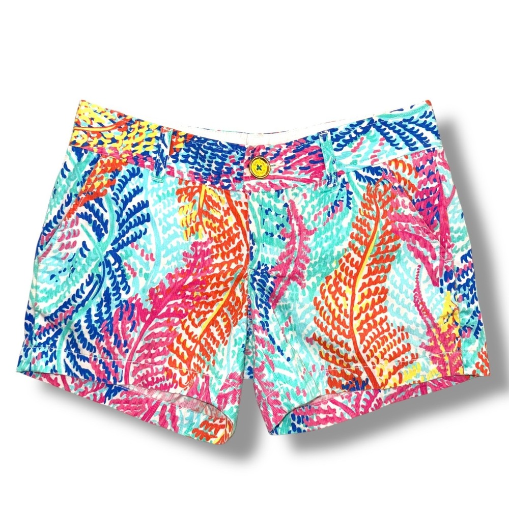 Lilly Pulitzer Callahan Short Women 2 Multi Color Tropical Fern Print 81876